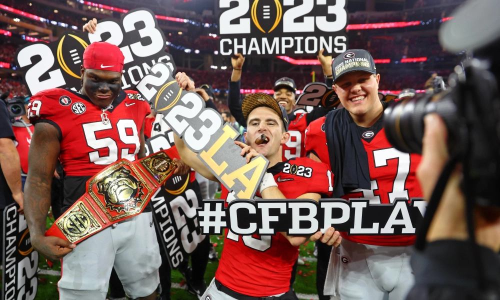 Georgia Bulldogs crush the Texas Christian University Horned Frogs 65-7 to  win second consecutive College Football Playoff National Championship