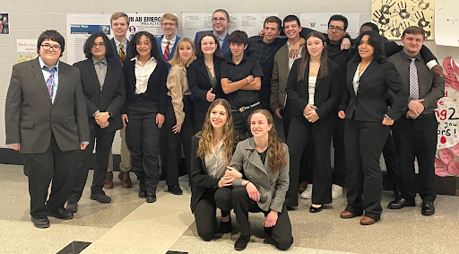 The Mock Trial team placed fourth at Pocono Mountain West High School in the Monroe County Bar Association Mock Trial Invitational Tournament. 
